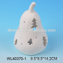 Ornamento de Navidad de porcelana blanca con encendedor led